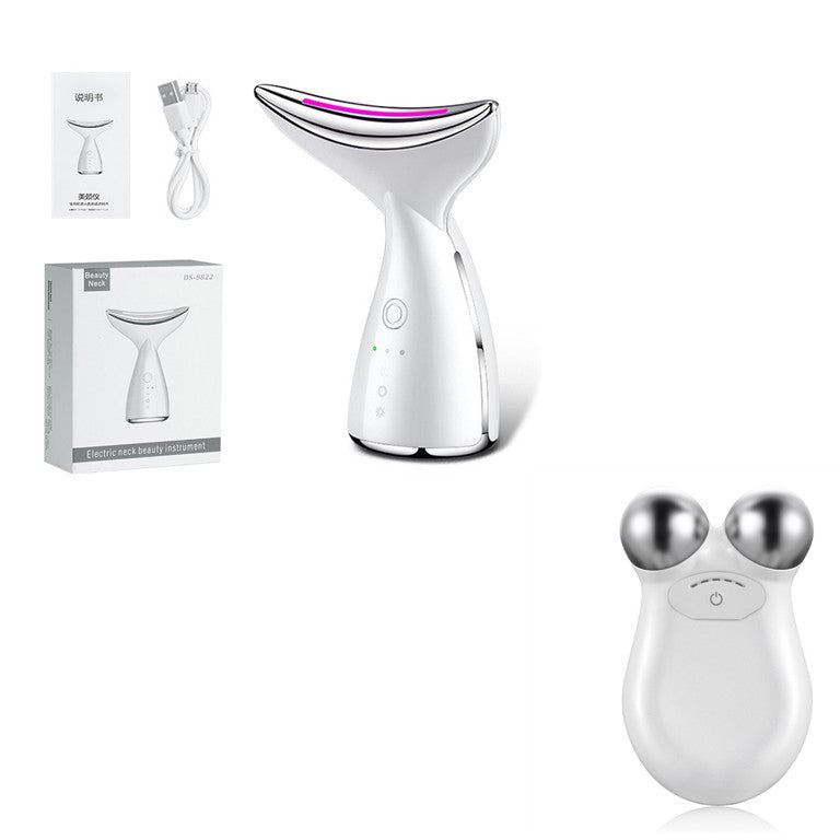 Velvura microcurrent facial lifting device in white showing device, box and facial sculpting attachment